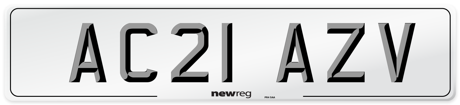 AC21 AZV Number Plate from New Reg